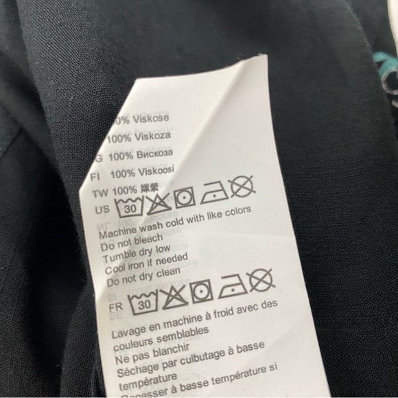 RVCA Juniors Tank Mini Dress Size XL Black Floral Aaron Button Front Rayon - Picture 7 of 8